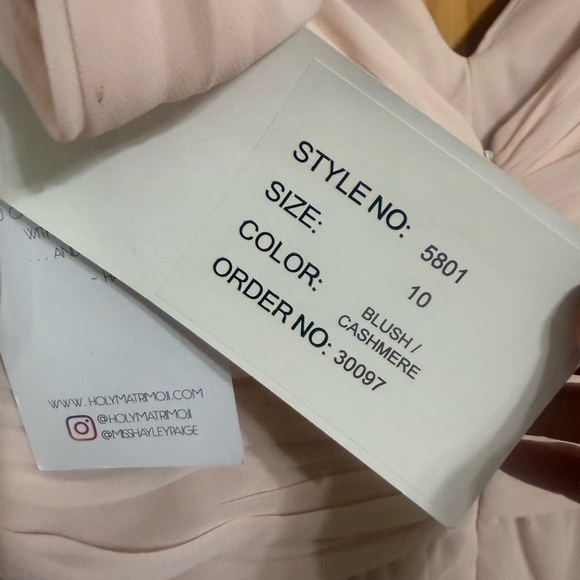 NWT haley page 5901 blush  off the shoulder  formal wedding prom bridesmaid 10 - Picture 6 of 9